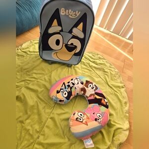 Bluey Kids Travel Backpack and Neck Pillow Set